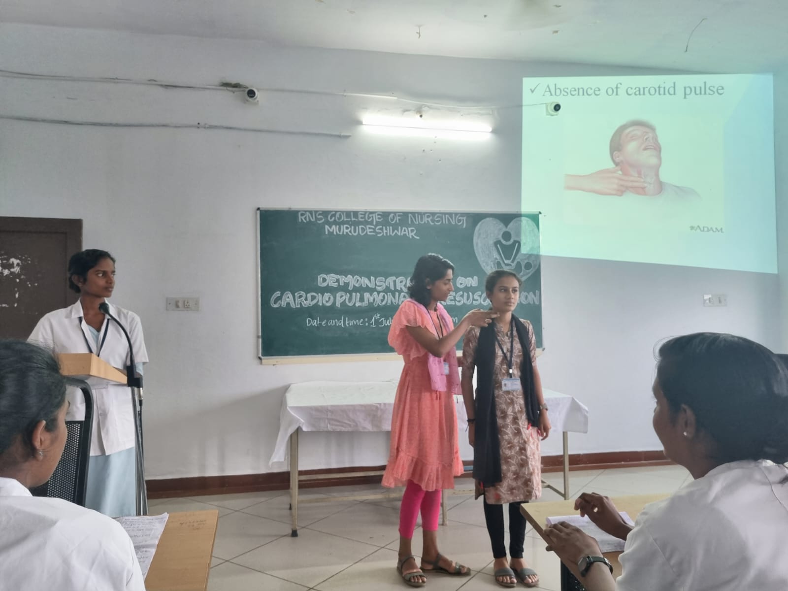 life-saving hack lessons @ RNS Nursing College, Murudeshwar